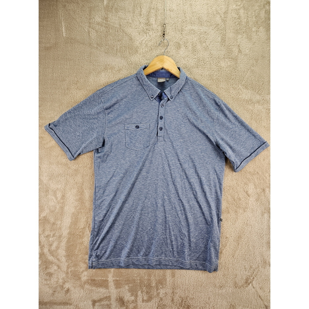 PING SensorCool Blue Heather Polo Shirt Golf Size XL Chest Pocket